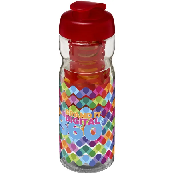 H2O Base® 650 ml flip lid sport bottle & infuser - Unbranded White Red