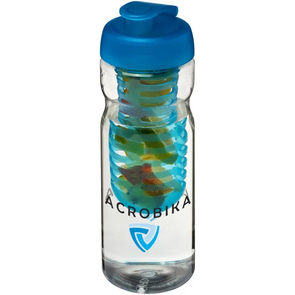 H2O Base® 650 ml flip lid sport bottle & infuser - Unbranded White Aqua blue