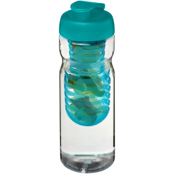 H2O Base® 650 ml flip lid sport bottle & infuser - Unbranded White Aqua blue