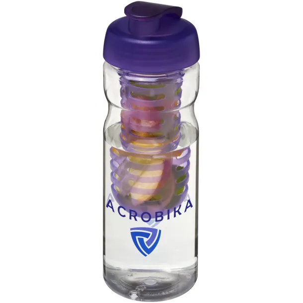 H2O Base® 650 ml flip lid sport bottle & infuser - Unbranded White Purple