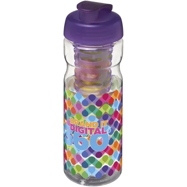 H2O Base® 650 ml flip lid sport bottle & infuser - Unbranded White Purple