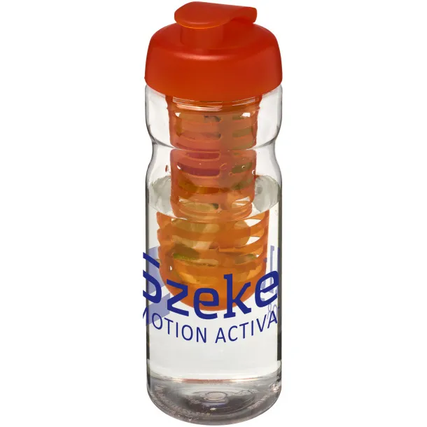 H2O Base® 650 ml flip lid sport bottle & infuser - Unbranded White Orange