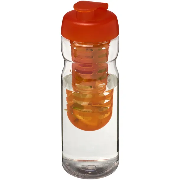 H2O Base® 650 ml flip lid sport bottle & infuser - Unbranded White Orange