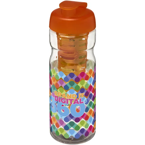 H2O Base® 650 ml flip lid sport bottle & infuser White Orange