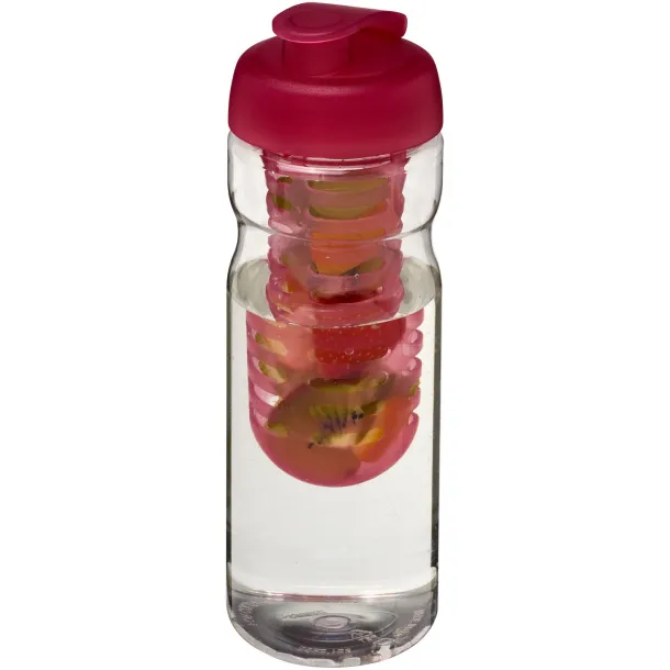 H2O Base® 650 ml flip lid sport bottle & infuser - Unbranded White Transparent pink