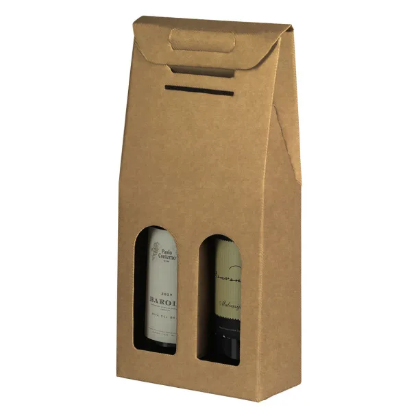 BOTTLE DUO  Three-layer self-assembling gift box for two bottles Cream Bež