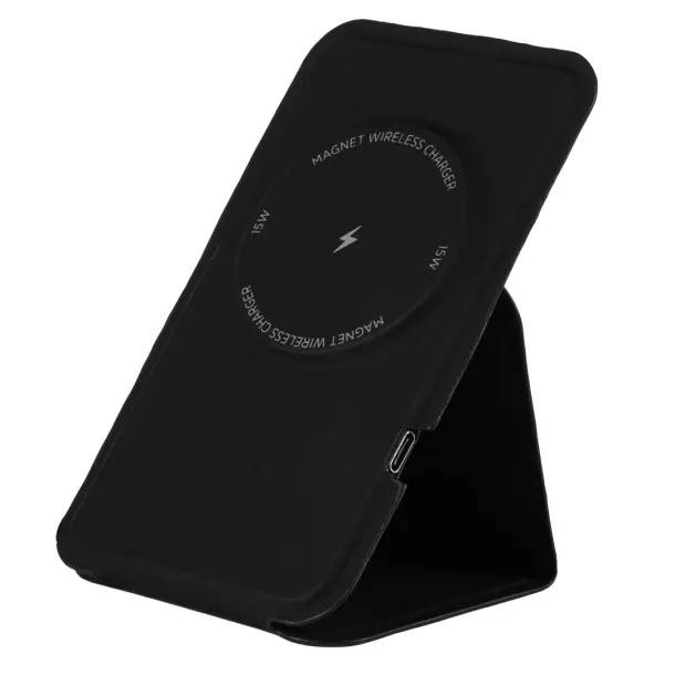 MAGNETIK Foldable mobile phone holder and wireless charger, 15W Black