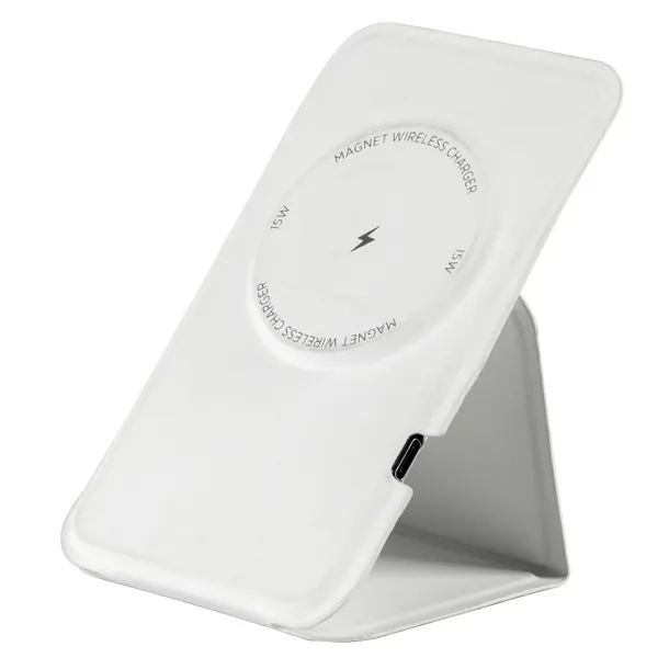 MAGNETIK Foldable mobile phone holder and wireless charger, 15W White