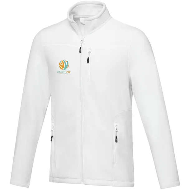 Amber men's GRS recycled full zip fleece jacket - Elevate NXT White