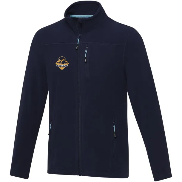 Amber men's GRS recycled full zip fleece jacket - Elevate NXT Navy Blue