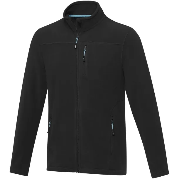 Amber men's GRS recycled full zip fleece jacket - Elevate NXT Solid black