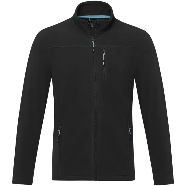 Amber men's GRS recycled full zip fleece jacket - Elevate NXT Solid black