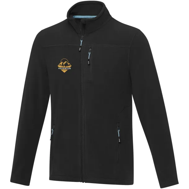 Amber men's GRS recycled full zip fleece jacket - Elevate NXT Crna