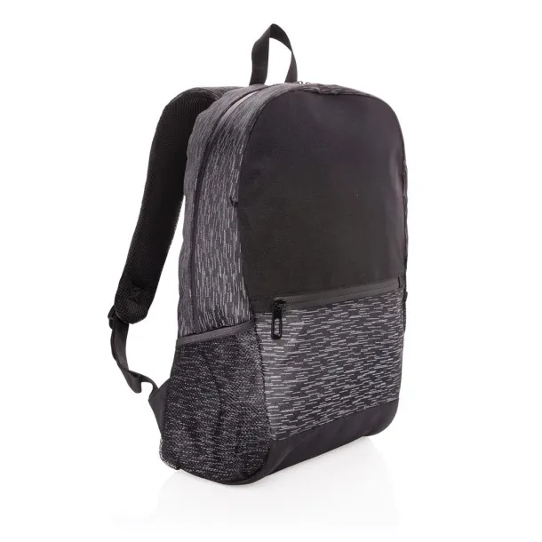  AWARE™ RPET reflektirajući ruksak za laptop, 15,6" - XD Collection Crna