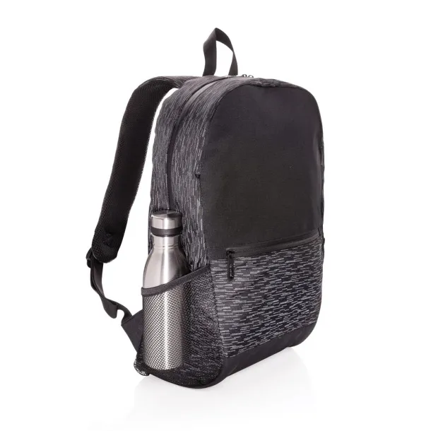  AWARE™ RPET reflektirajući ruksak za laptop, 15,6" - XD Collection Crna