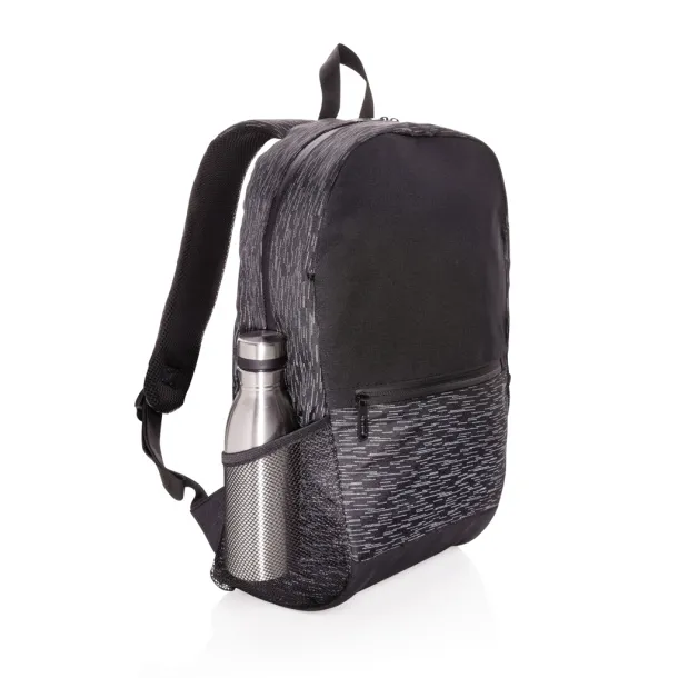  AWARE™ RPET reflektirajući ruksak za laptop, 15,6" - XD Collection Crna