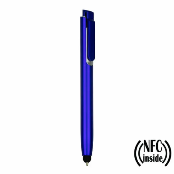  Ball pen with NFC chip, touch pen Mornarski plava