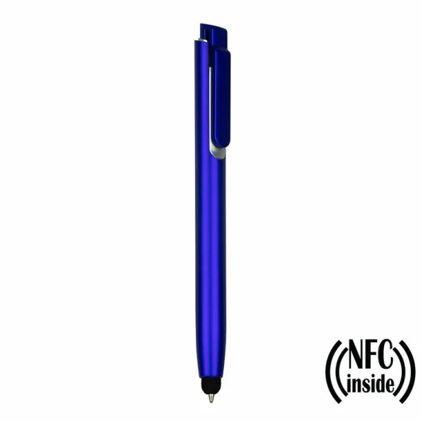  Ball pen with NFC chip, touch pen Mornarski plava