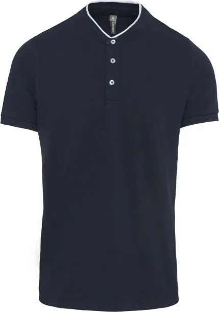  MEN'S SHORT SLEEVE POLO SHIRT WITH MANDARIN COLLAR - Kariban Navy White