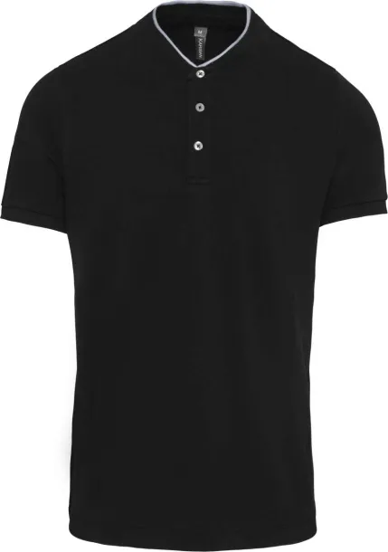  MEN'S SHORT SLEEVE POLO SHIRT WITH MANDARIN COLLAR - Kariban Black Oxford Grey