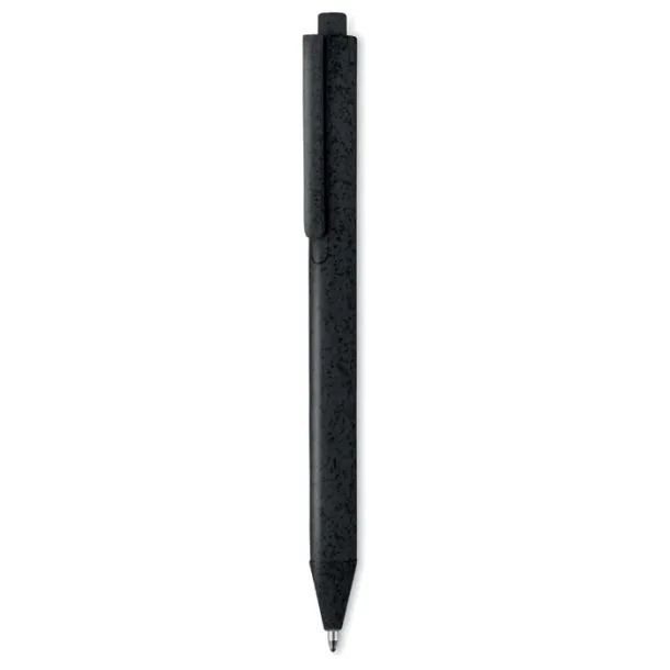 PECAS Wheat-Straw /PP push type pen Black