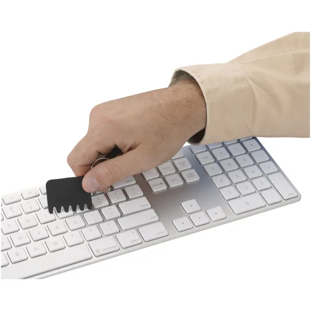 Whisk silicone keyboard brush and keychain - Bullet Solid black