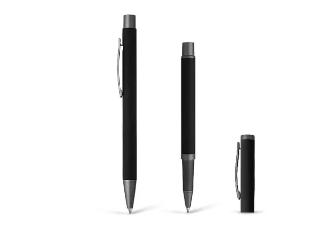 INK Metal ball pen and roller pen set Black