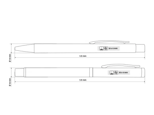 INK Metal ball pen and roller pen set Gray