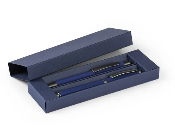 INK Metal ball pen and roller pen set Blue