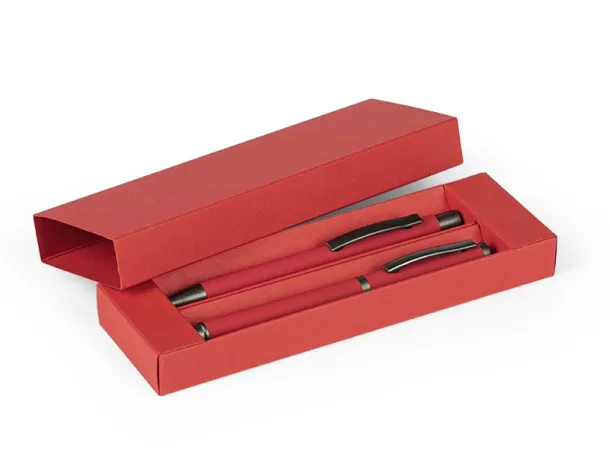 INK Metal ball pen and roller pen set Red