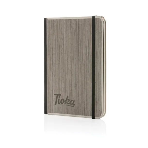  Treeline deluxe notes s drvenim koricama i metalnim okvirom, A5 - XD Collection Siva