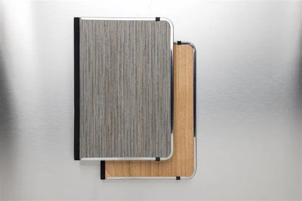  Treeline deluxe notes s drvenim koricama i metalnim okvirom, A5 - XD Collection Siva