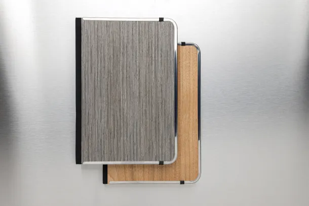  Treeline deluxe notes s drvenim koricama i metalnim okvirom, A5 - XD Collection Siva
