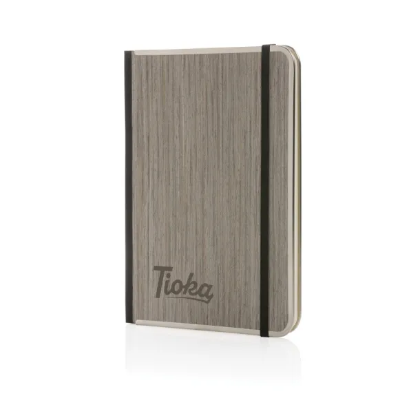  Treeline deluxe notes s drvenim koricama i metalnim okvirom, A5 - XD Collection Siva