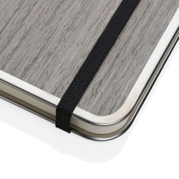 Treeline deluxe notes s drvenim koricama i metalnim okvirom, A5 - XD Collection Siva