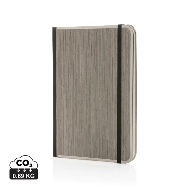  Treeline deluxe notes s drvenim koricama i metalnim okvirom, A5 - XD Collection Siva