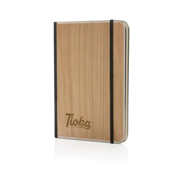  Treeline A5 deluxe notes s drvenim koricama i metalnim okvirom - XD Collection brown 