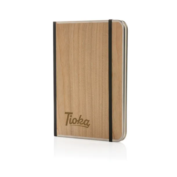  Treeline A5 deluxe notes s drvenim koricama i metalnim okvirom - XD Collection brown 