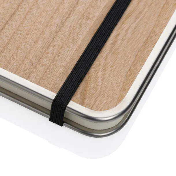  Treeline deluxe notes s drvenim koricama i metalnim okvirom, A5 - XD Collection brown