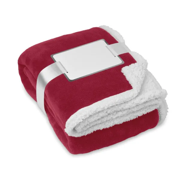 ZERMATT Blanket, coral fleece/ sherpa Burgundy