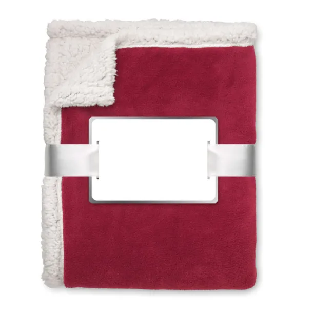 ZERMATT Blanket, coral fleece/ sherpa Burgundy