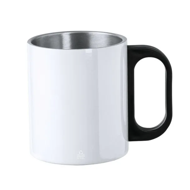  Recycled stainless steel mug 300 ml white