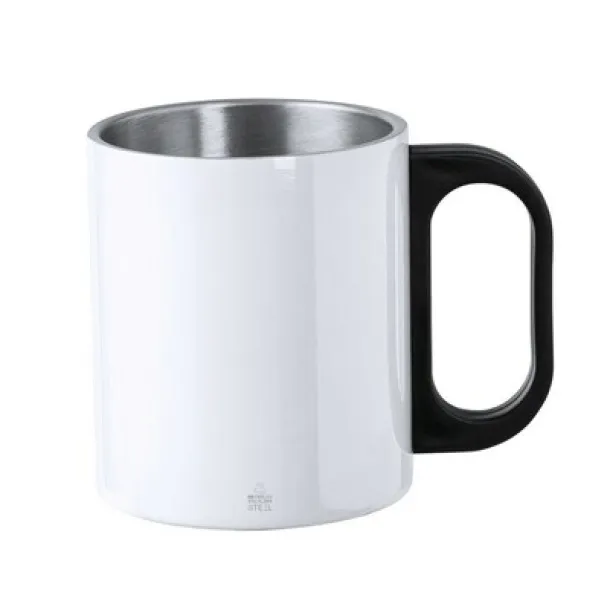  Recycled stainless steel mug 300 ml Bijela