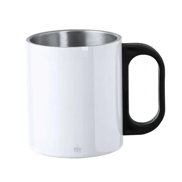  Recycled stainless steel mug 300 ml Bijela