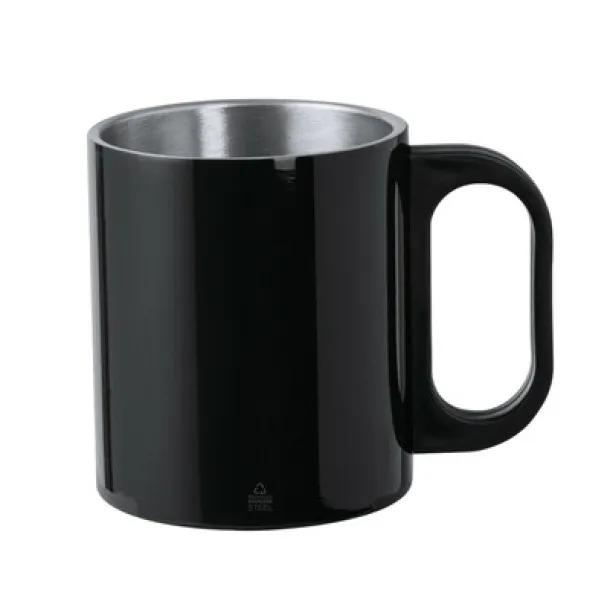  Recycled stainless steel mug 300 ml Crna