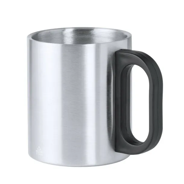  Recycled stainless steel mug 300 ml silver