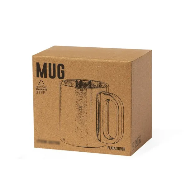  Recycled stainless steel mug 300 ml silver