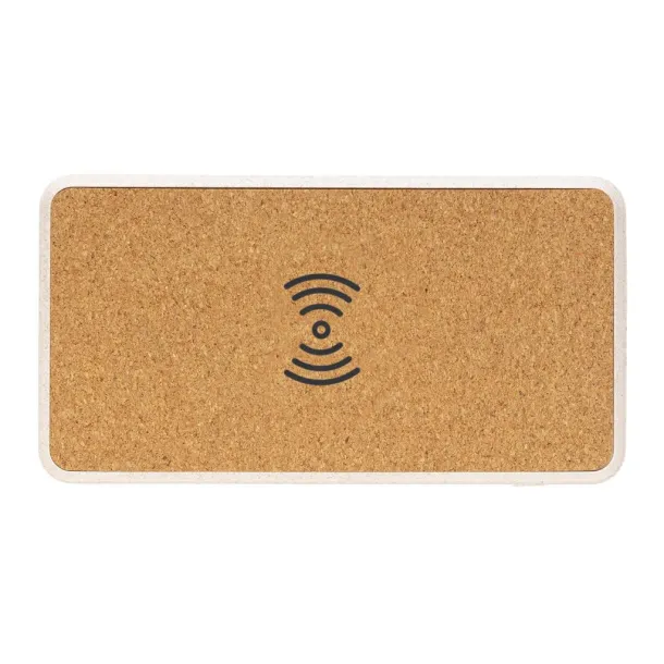  Cork and Wheat 8.000 mAh 5W wireless powerbank - XD Collection Brown 