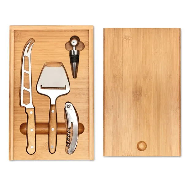 WINE&CHEESE Cheese and wine set Wood