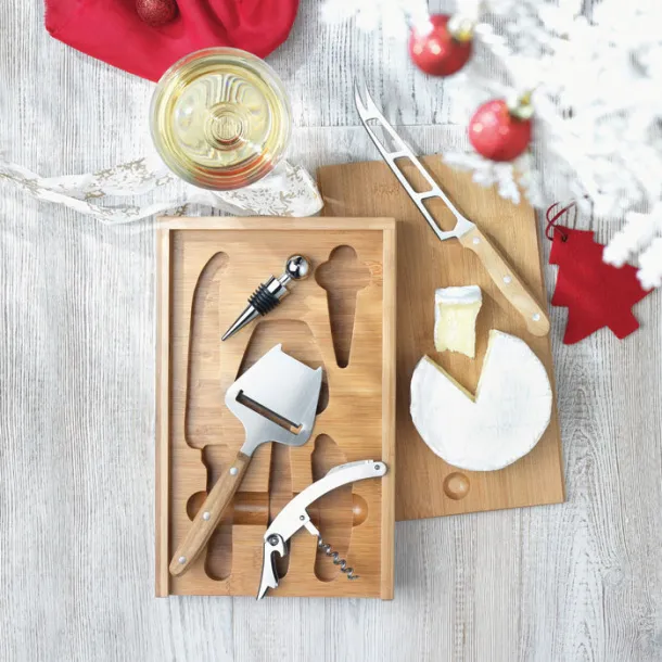 WINE&CHEESE Cheese and wine set Wood